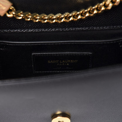 Saint Laurent Grain De Poudre Small Monogram Kate Satchel Black 9 of 10