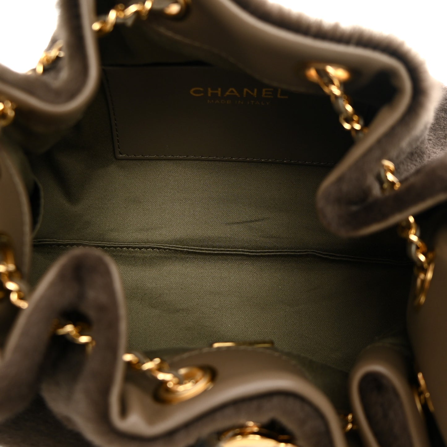 Pony Hair Mini Chanel 25 Handbag Dark Khaki