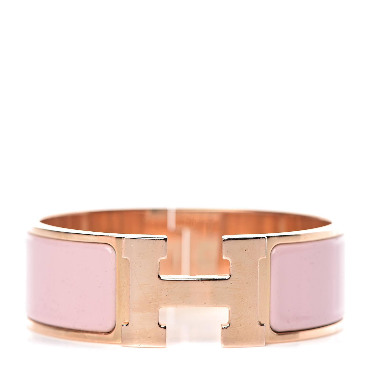 Hermes Enamel Wide Clic Clac H Bracelet PM Rose Cassata 1 of 5