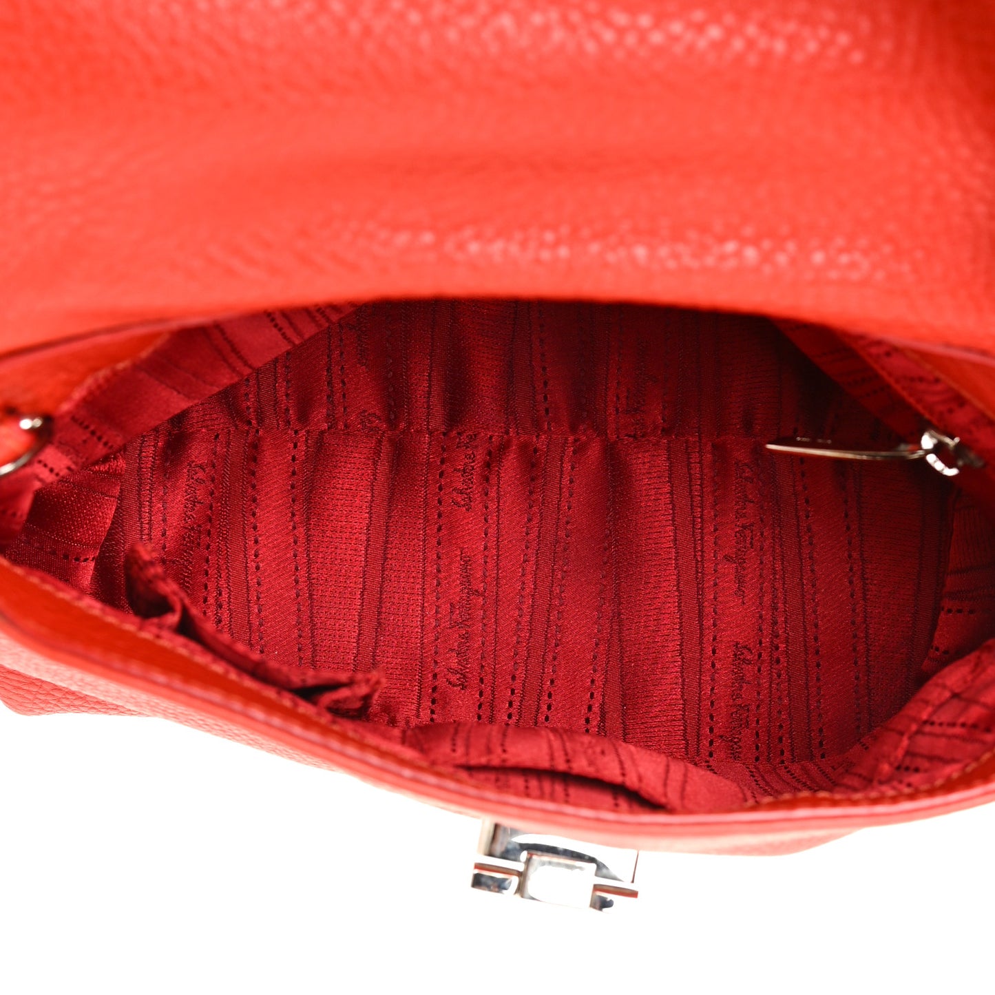 Grained Calfskin Sofia Satchel Red