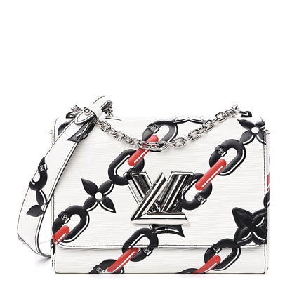 Louis Vuitton Epi Chain Flower Twist Shoulder Bag MM White 1 of 7