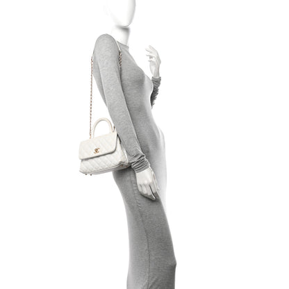 Chanel Iridescent Caviar Quilted Mini Coco Handle Flap White 3 of 10