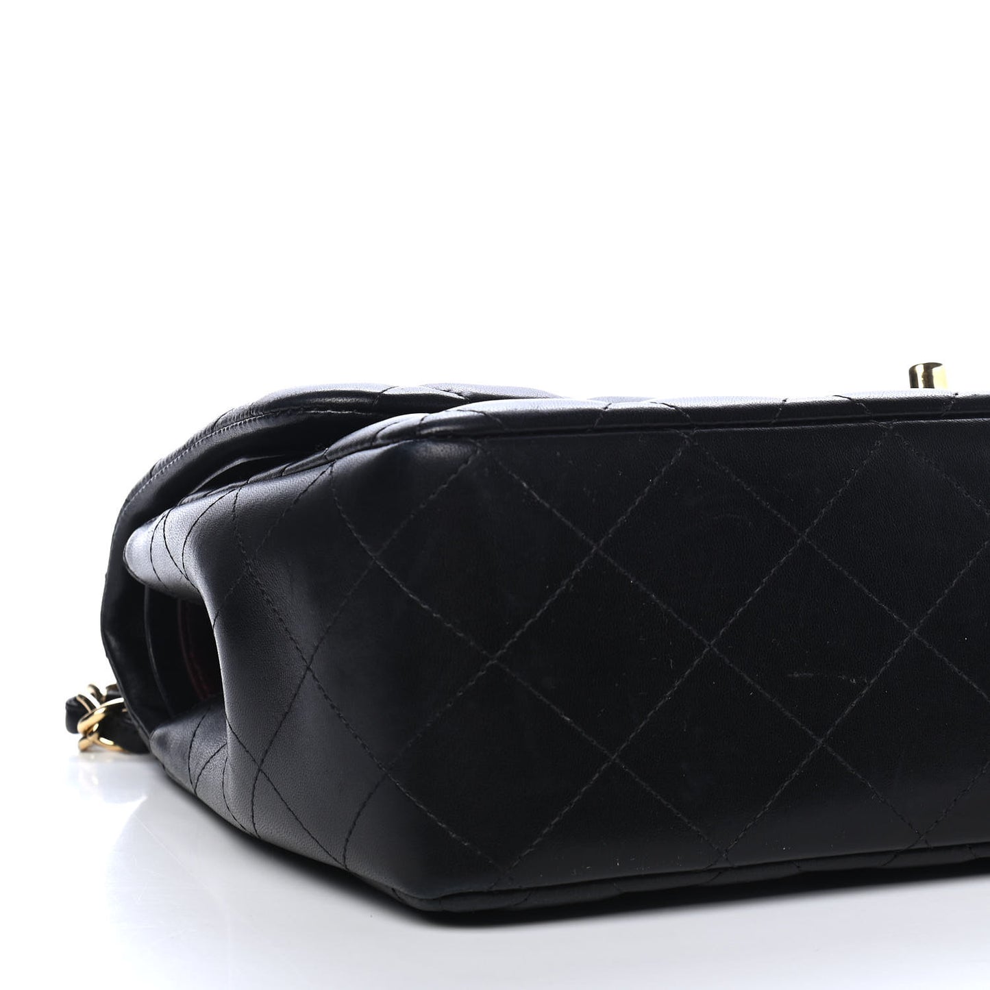 Lambskin Quilted Jumbo Double Flap Black