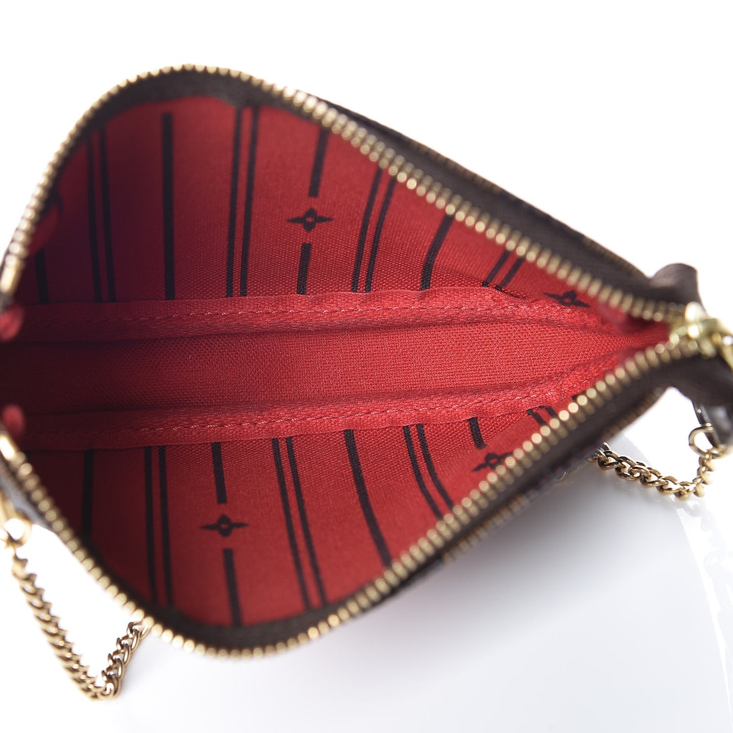 Damier Ebene Complice Trunks and Bags Mini Pochette Accessories Red