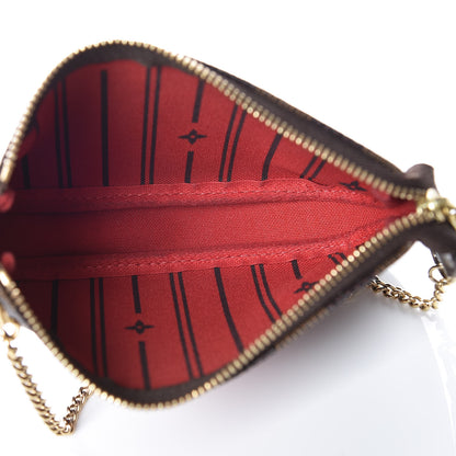 Louis Vuitton Damier Ebene Complice Trunks and Bags Mini Pochette Accessories Red 5 of 7