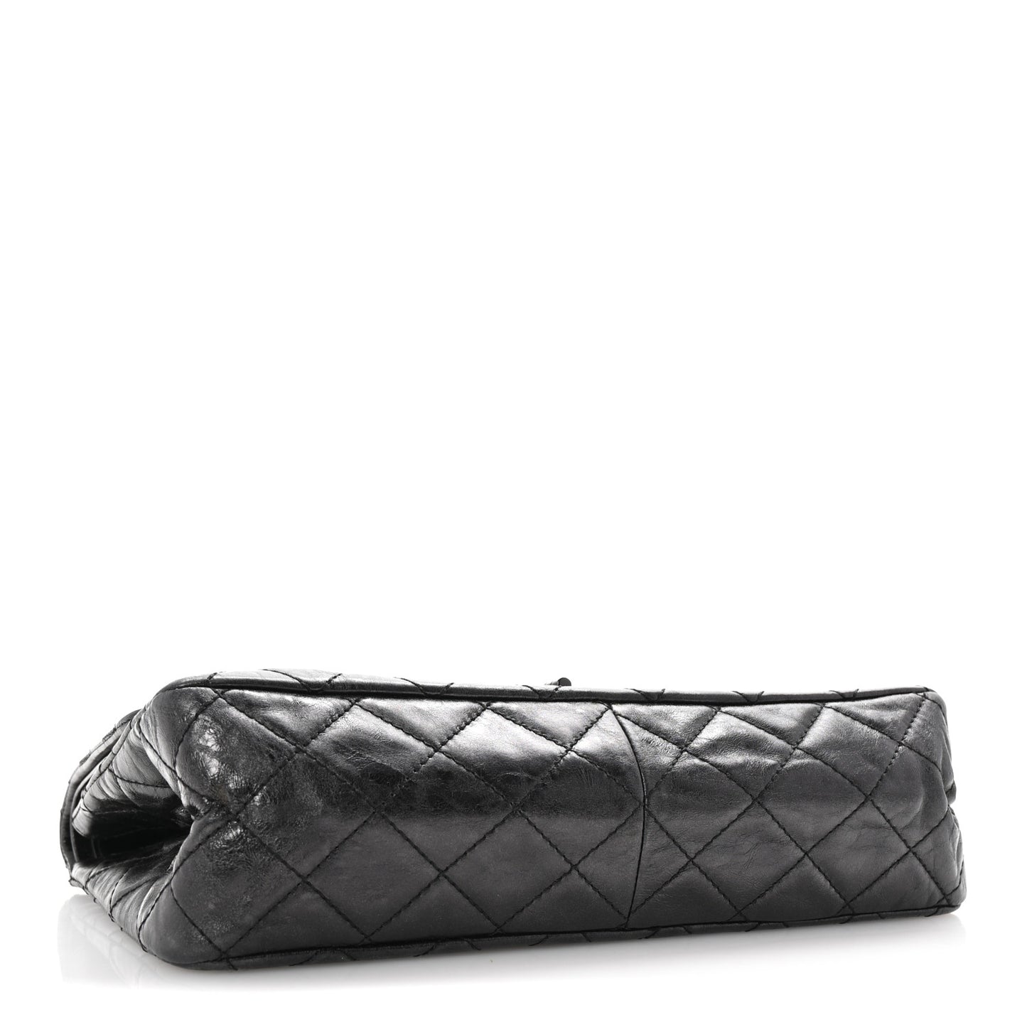 Metallic Aged Calfskin Quilted 2.55 Reissue 227 Flap So Black