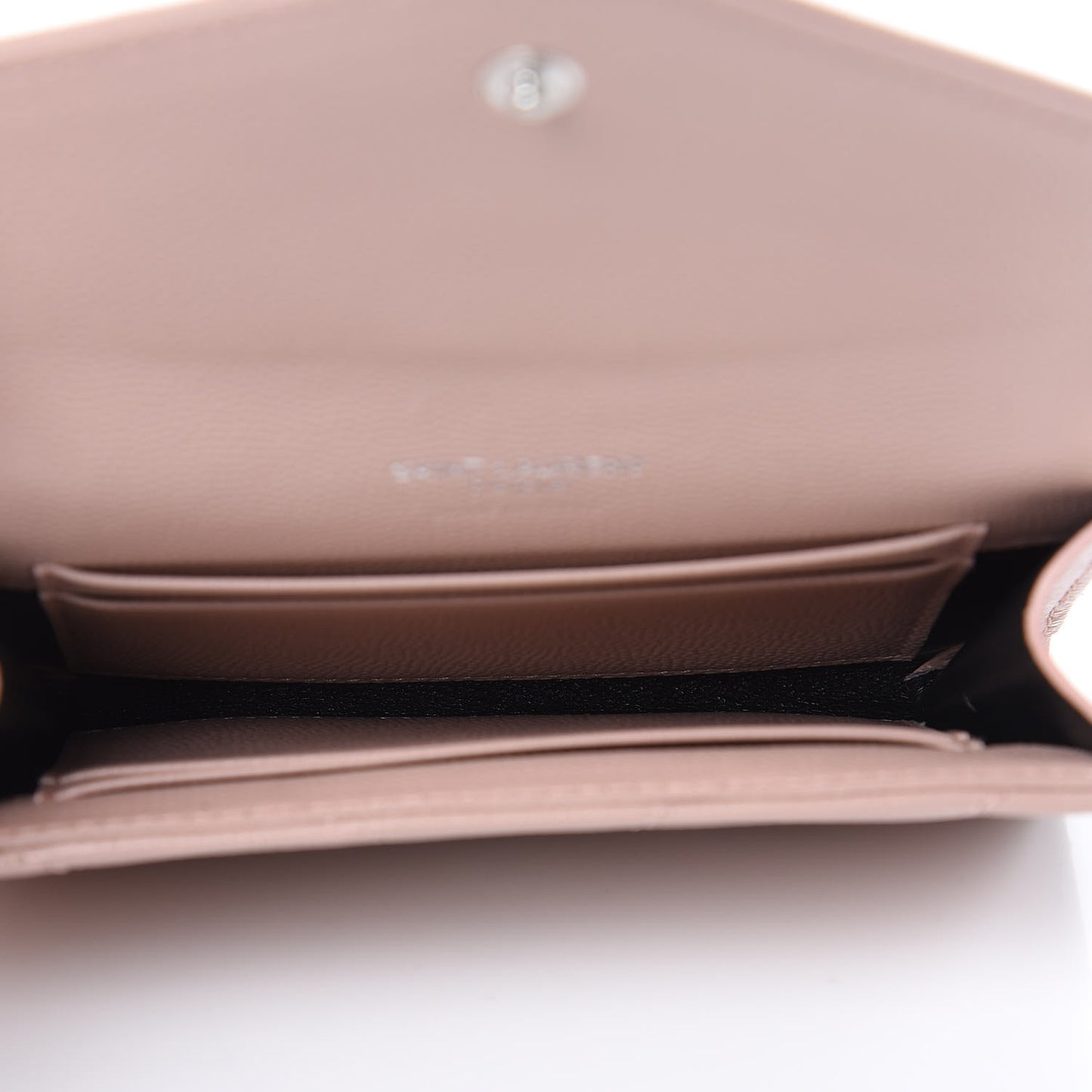 Grain De Poudre Matelasse Chevron Small Monogram Envelope Wallet Pale Blush
