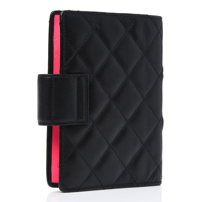 Chanel Calfskin Quilted Small Cambon Agenda Planner Black White 2 of 4