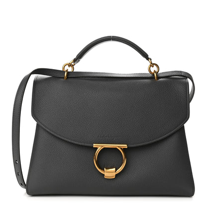 Salvatore Ferragamo Calfskin Medium Margot Top Handle Satchel Grey 1 of 10
