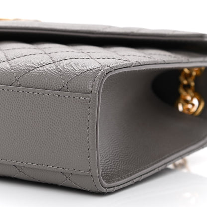 Saint Laurent Grain De Poudre Textured Mixed Matelasse Medium Triquilt Monogram Satchel Earth 10 of 10