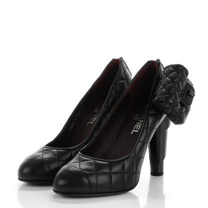 Chanel Calfskin Quilted Mini 2.55 Reissue Flap Pumps 39 Black 3 of 8