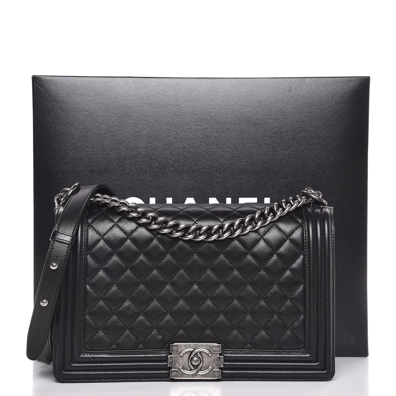 Chanel Lambskin Quilted New Medium Boy Flap Black 8 of 8