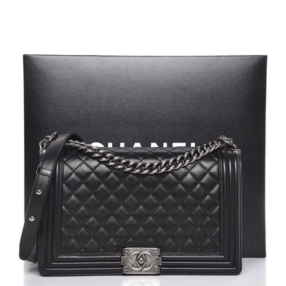 Chanel Lambskin Quilted New Medium Boy Flap Black 8 of 8