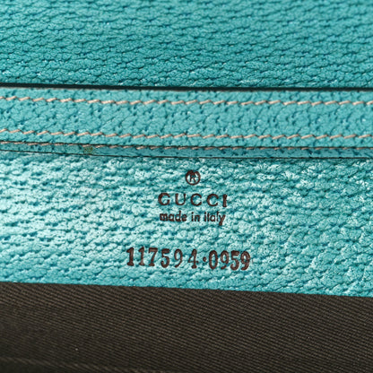 Gucci Monogram Bamboo Bar Clutch Turquoise 6 of 8