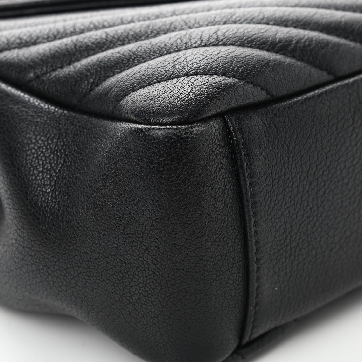 Saint Laurent Sheepskin Matelasse Chevron Monogram Large College Satchel Black 9 of 12