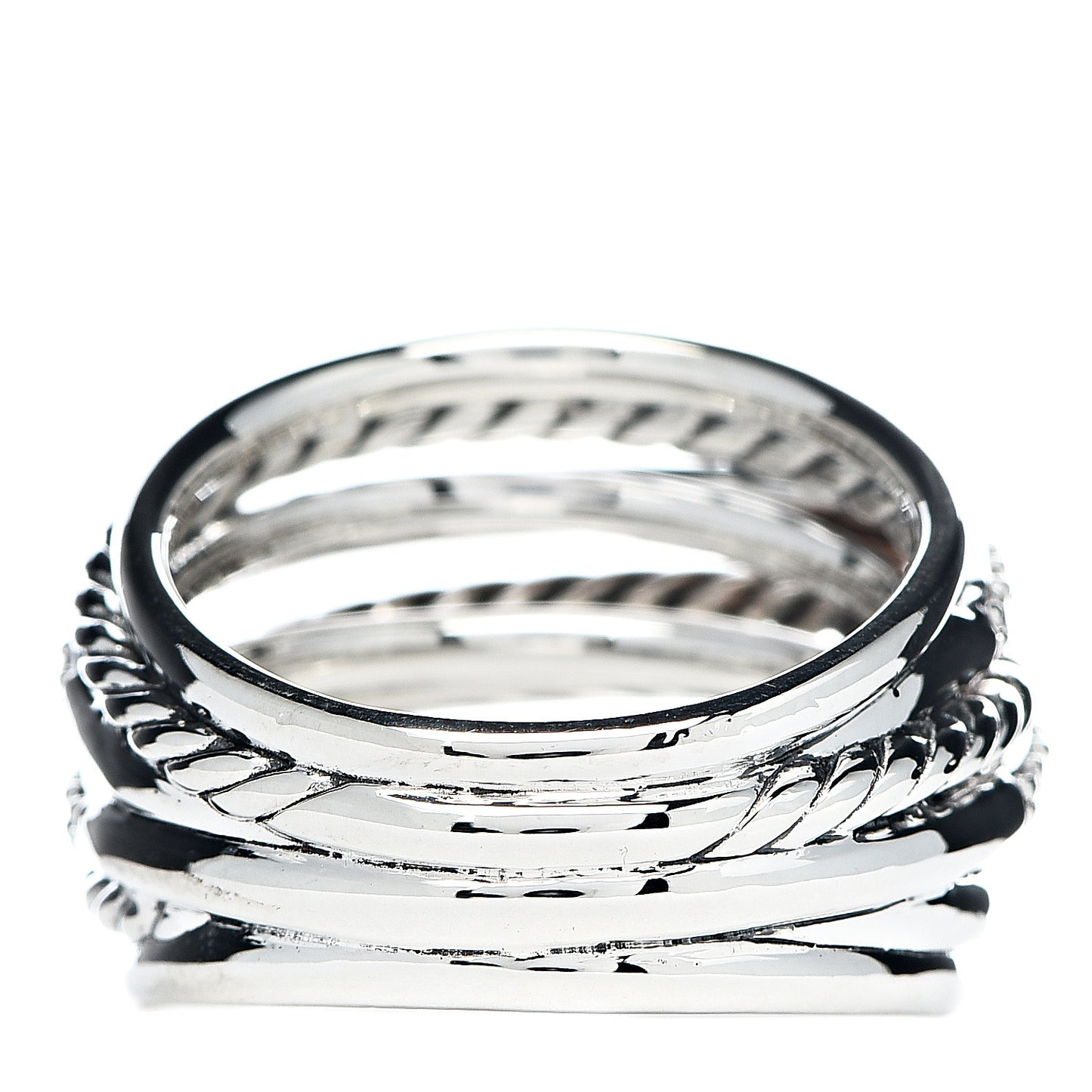 Sterling Silver Diamond Crossover Dome Ring 58 8.25