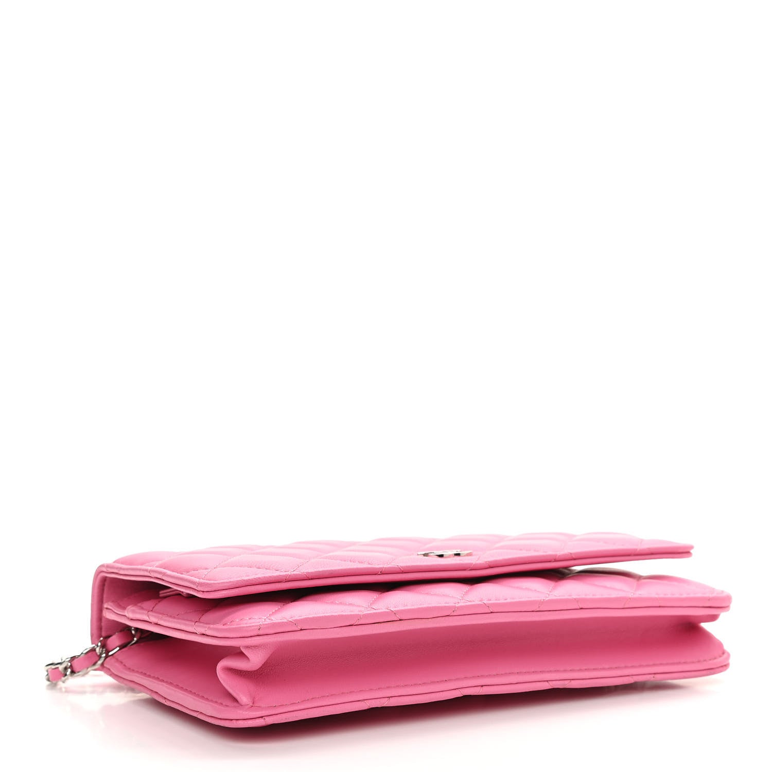 Chanel Lambskin Quilted Wallet on Chain WOC Pink 4 of 12