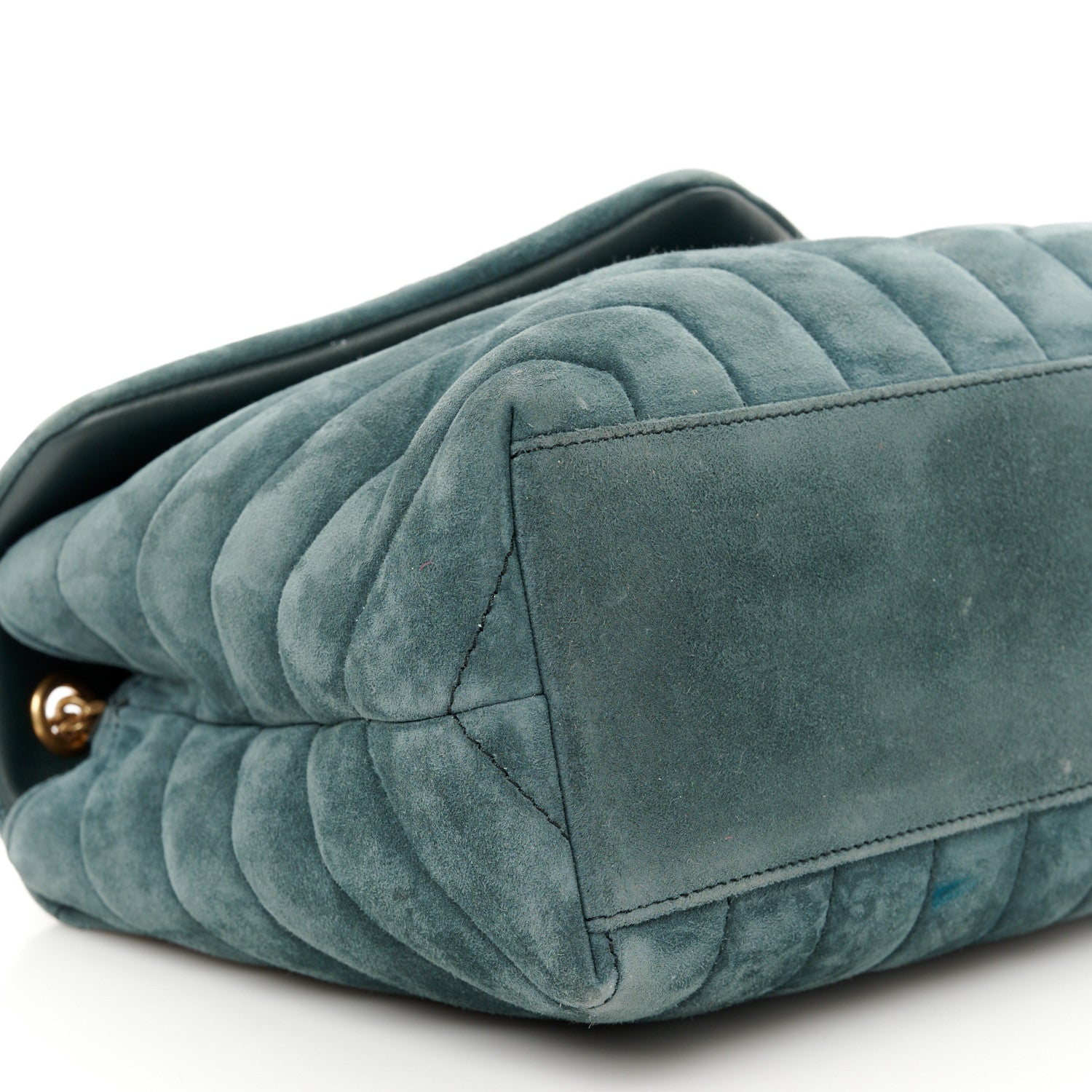 Saint Laurent Suede Calfskin Y Quilted Monogram Small Loulou Chain Satchel Algae 10 of 11