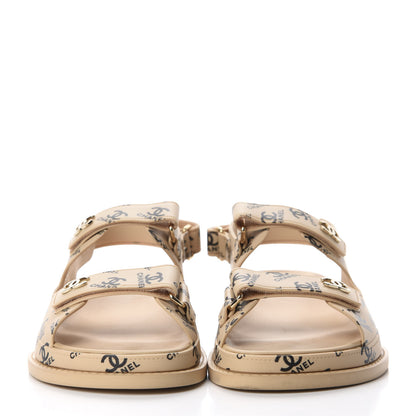 Chanel Rubber CC Dad Sandals 38 Beige 2 of 11