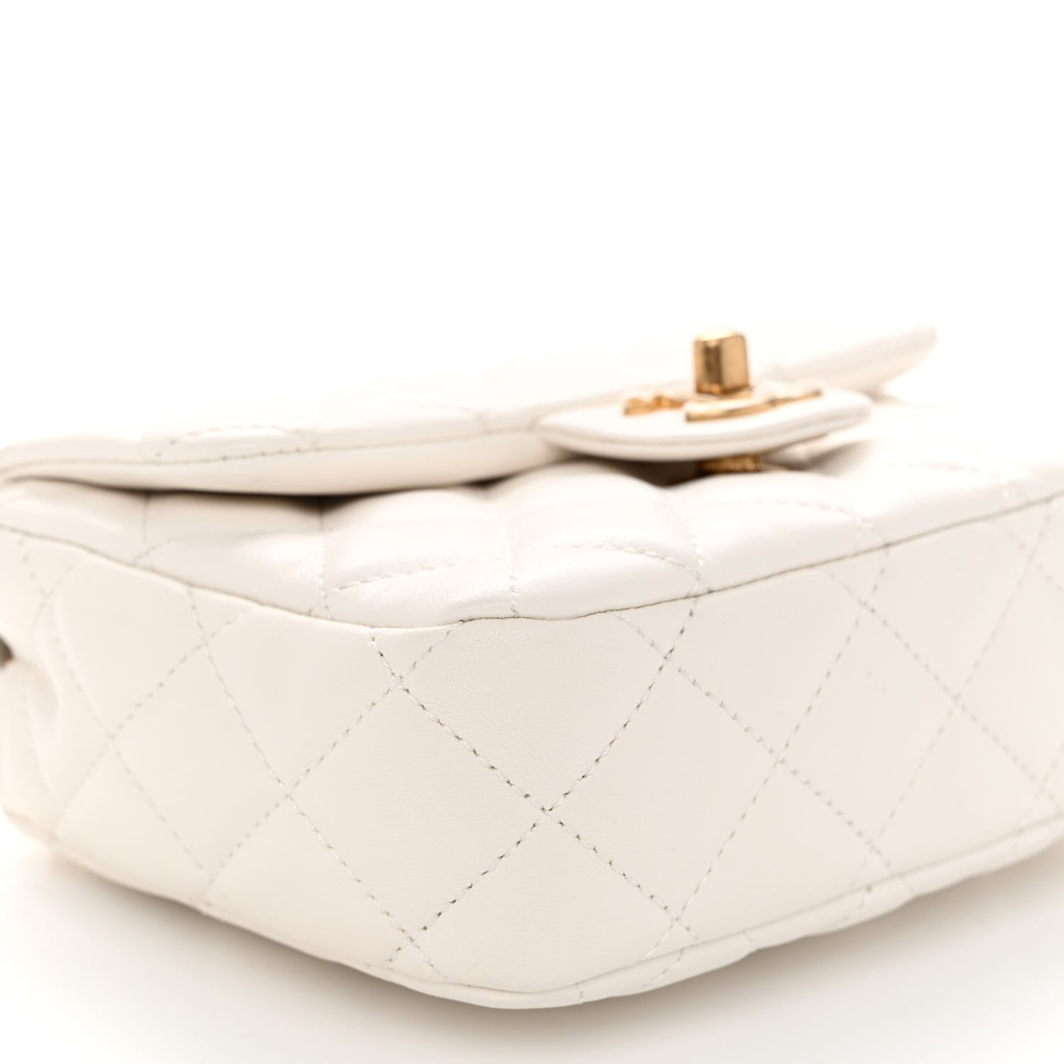 Chanel Lambskin Enamel Quilted Mini Coco Hearts Square Flap White 8 of 10