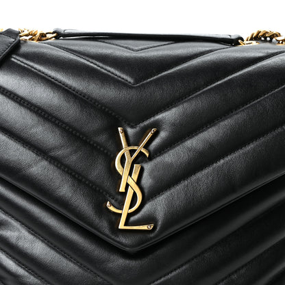 Saint Laurent Calfskin Y Quilted Monogram Medium Loulou Chain Satchel Black 8 of 10