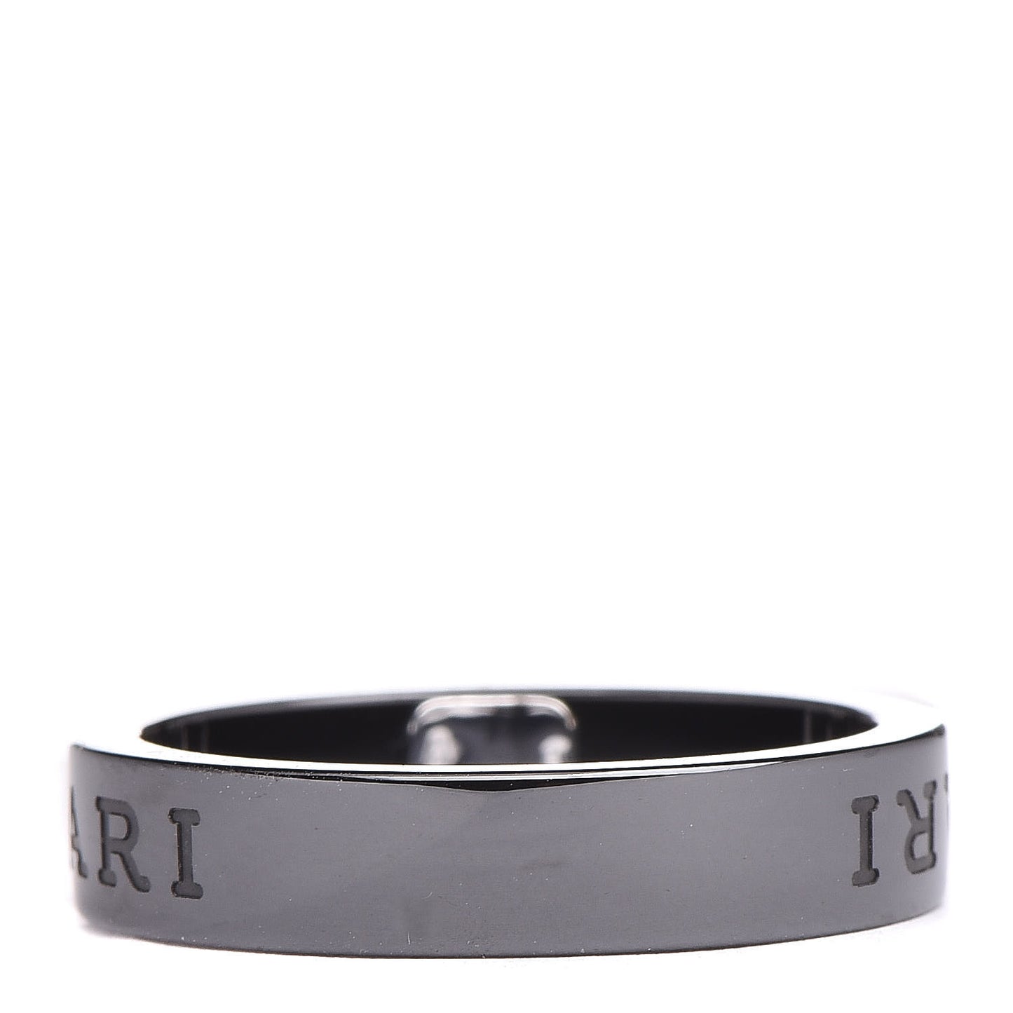 18K White Gold Ceramic Diamond B.Zero1 Essential Band Ring 65/11 Black
