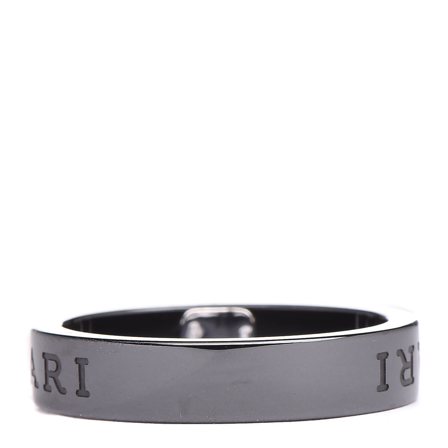 Bulgari 18K White Gold Ceramic Diamond B.Zero1 Essential Band Ring 65/11 Black 3 of 6
