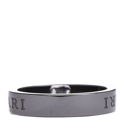 Bulgari 18K White Gold Ceramic Diamond B.Zero1 Essential Band Ring 65/11 Black 3 of 6