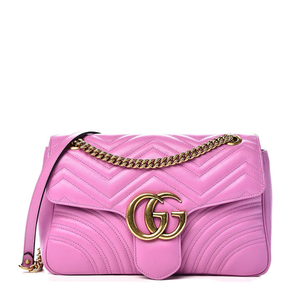 Gucci Calfskin Matelasse Medium GG Marmont Shoulder Bag Candy Mousse 1 of 10