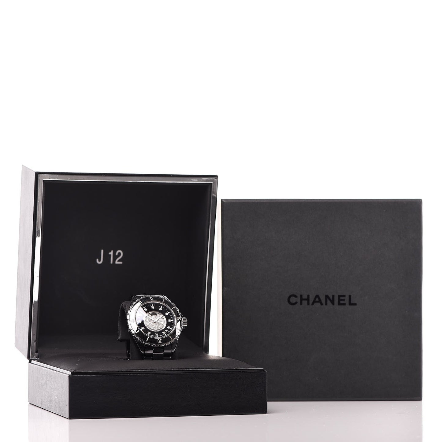 Stainless Steel Ceramic Diamond Dial 38mm J12 Automatic Watch Black