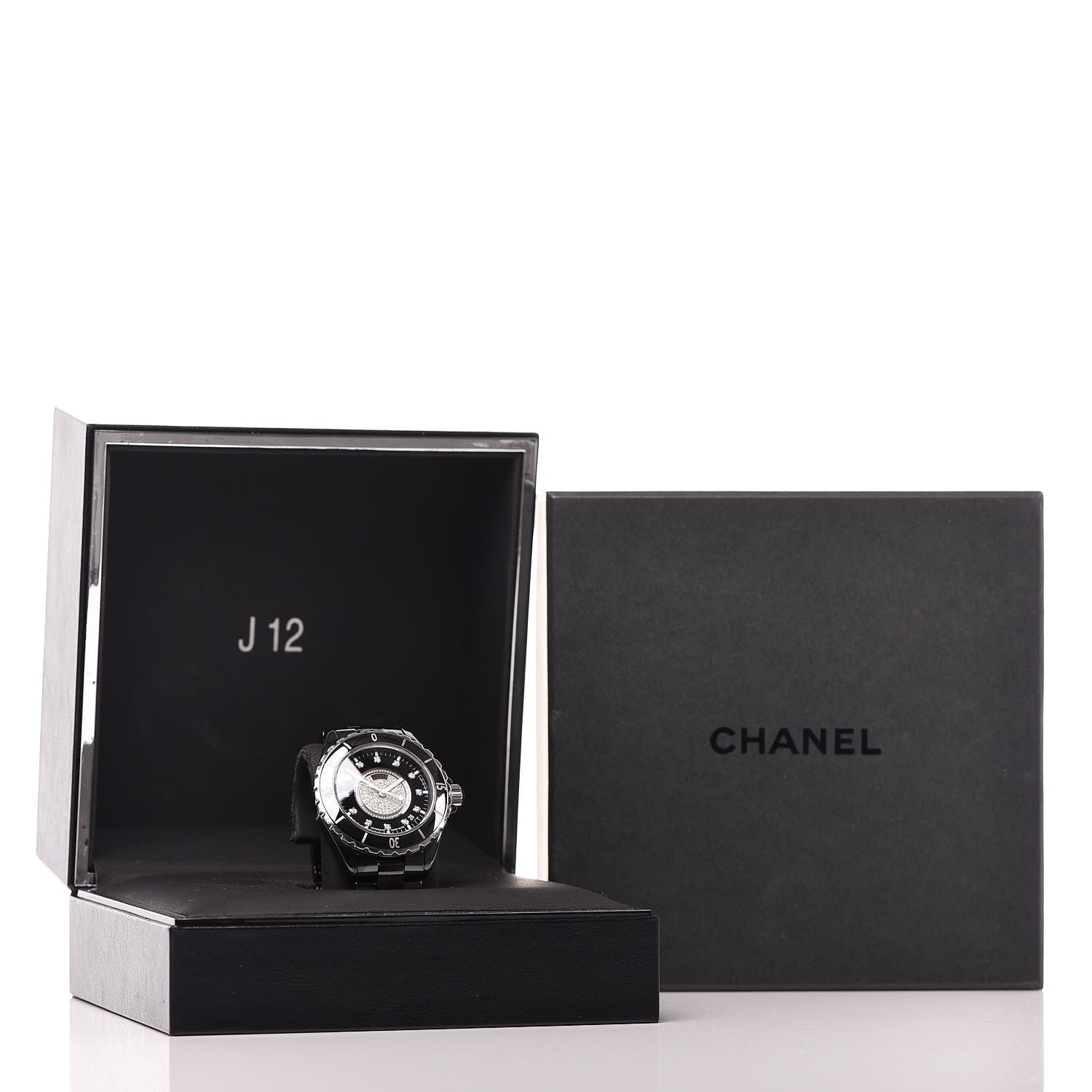 Chanel Stainless Steel Ceramic Diamond Dial 38mm J12 Automatic Watch Black 8 of 8