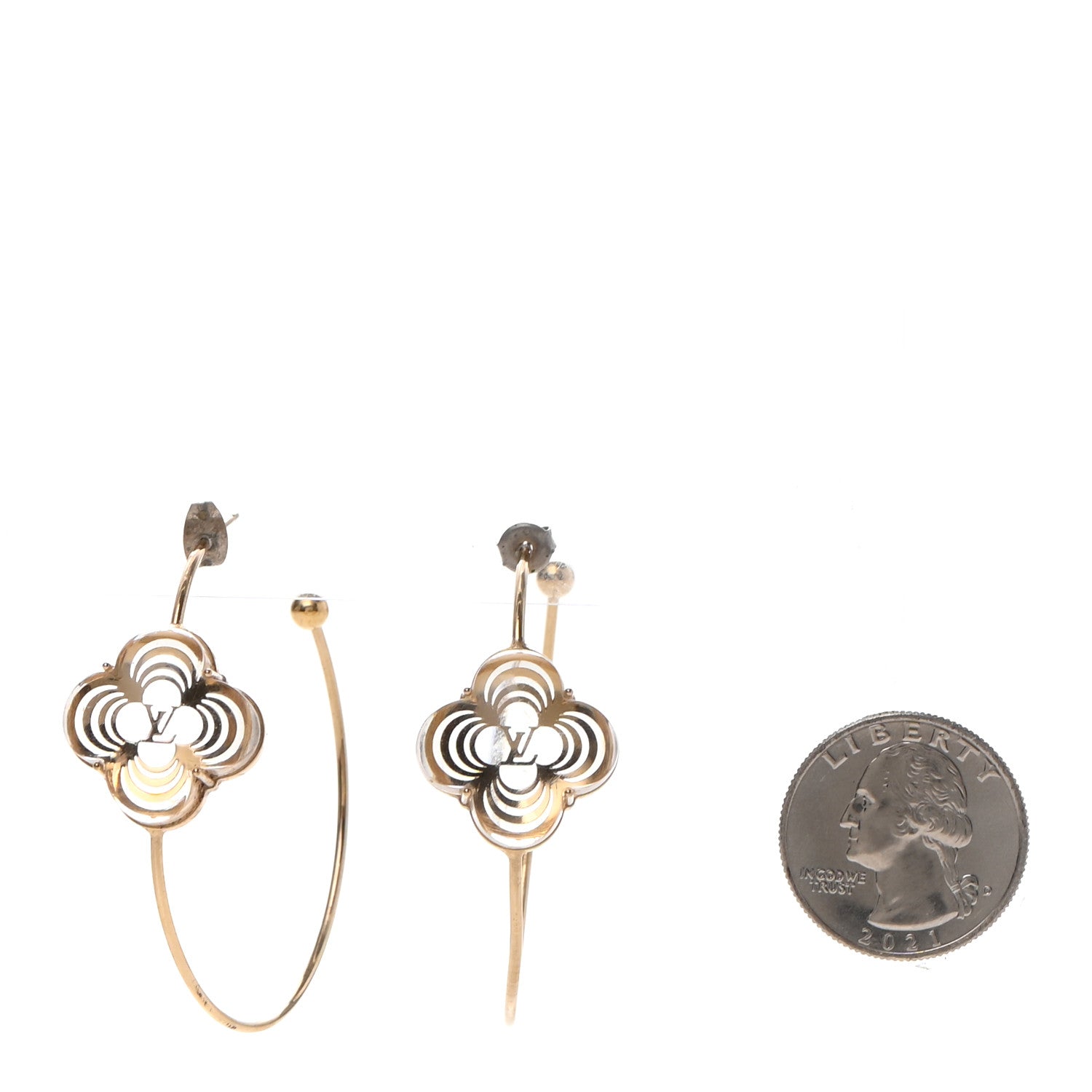 Louis Vuitton A La Folie Hoop Earrings Gold 2 of 6