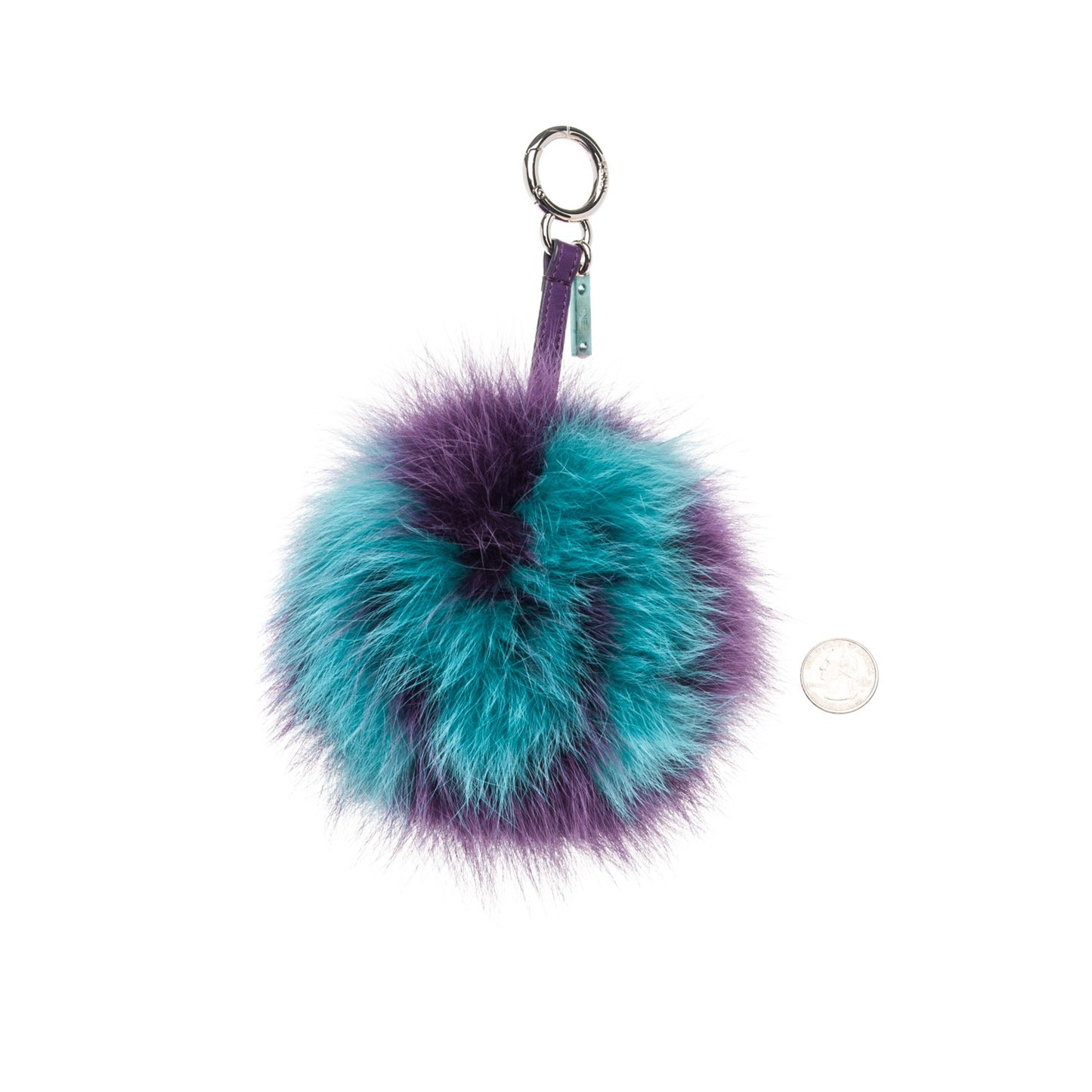 Fox Fur Shiny Nappa Bi-Color M ABCharm Bag Charm Viola Lago Viola Plus