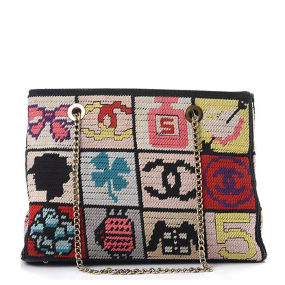 Chanel Needlepoint Precious Symbols Shoulder Bag Black 1 of 12