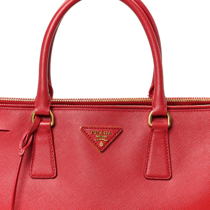 Prada Saffiano Lux Large Double Zip Tote Fuoco 7 of 9