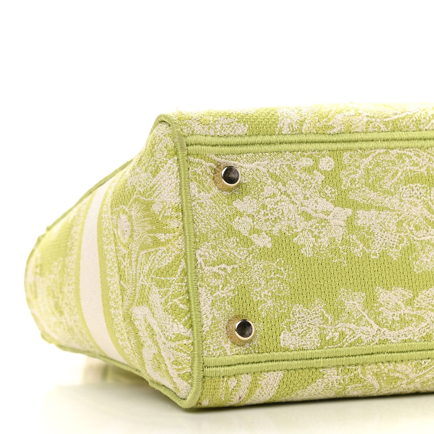 Canvas Toile De Jouy Reverse Embroidered Medium Lady D-Lite Green