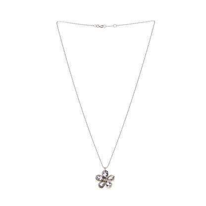 Tiffany 18K Rose Gold Amethyst Diamond Sparklers Flower Pendant Necklace 3 of 7