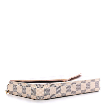Louis Vuitton Damier Azur Pochette Felicie Chain Wallet Rose Ballerine 4 of 8