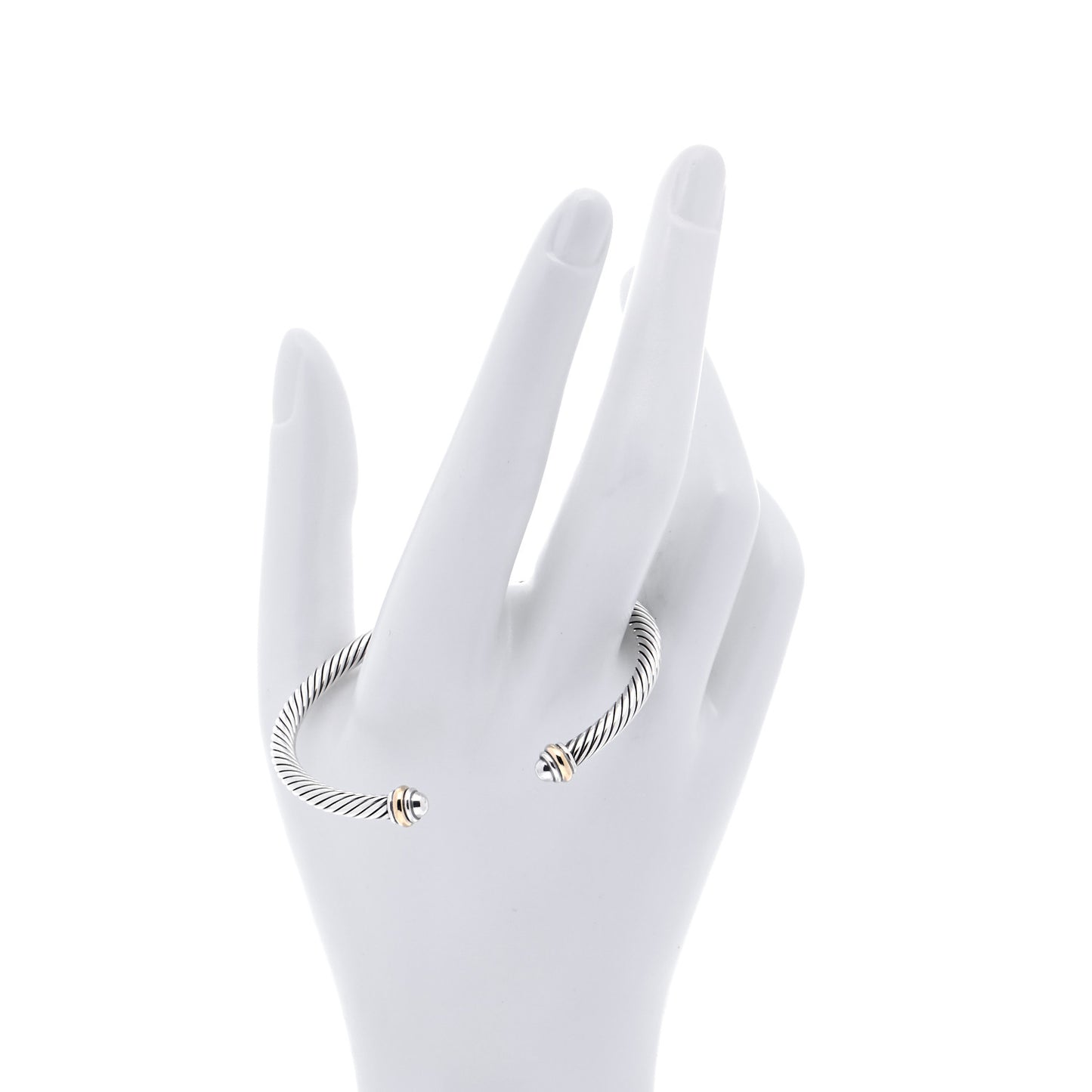 Sterling Silver 18K Yellow Gold 4mm Cable Classics Bracelet
