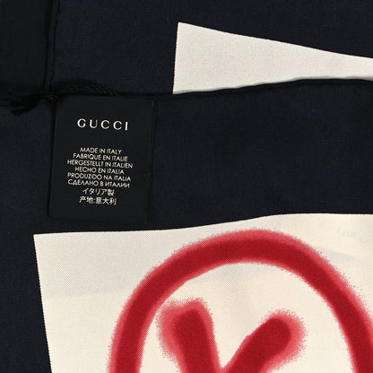 Gucci Silk Gucci Is Life Square Scarf Black White 3 of 3