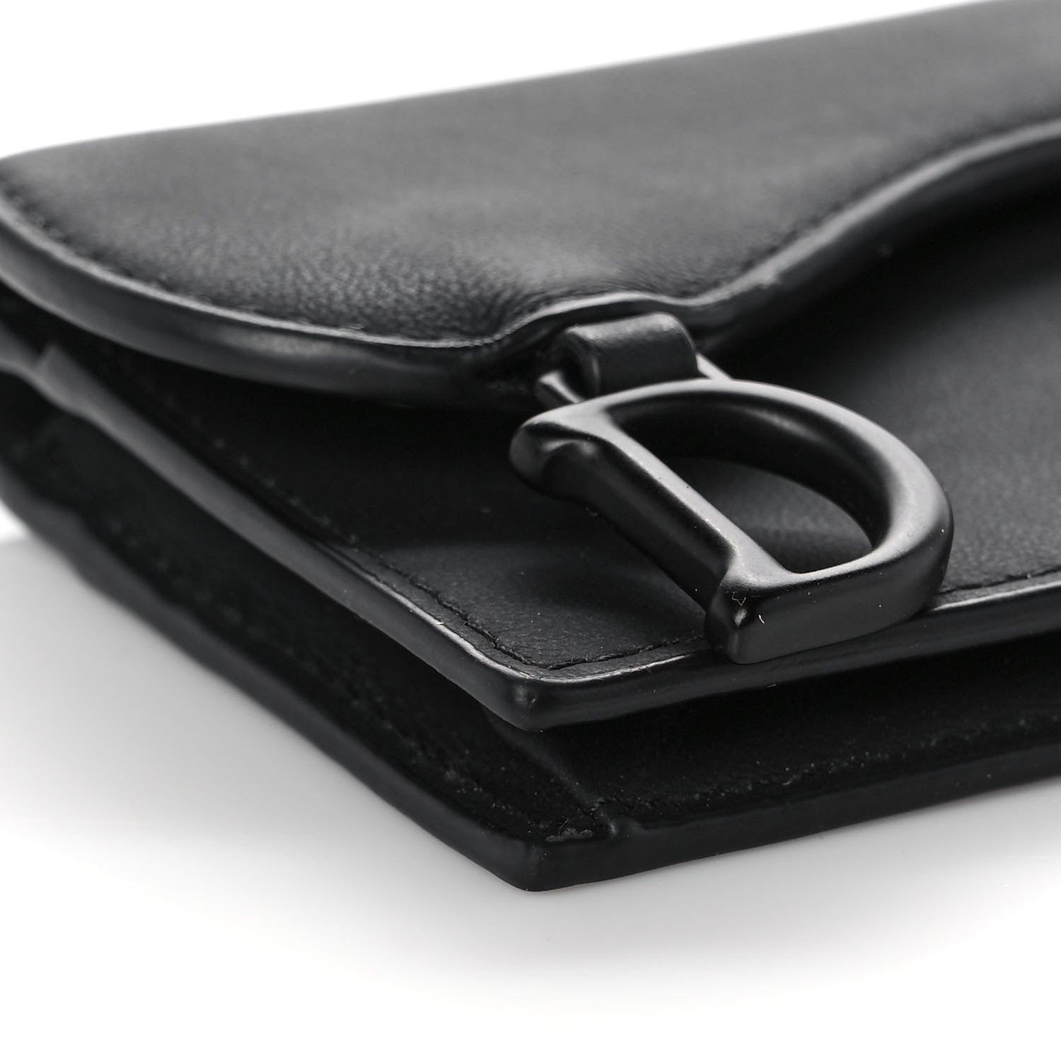 Christian Dior Ultra Matte Calfskin Saddle Card Holder Black 9 of 11