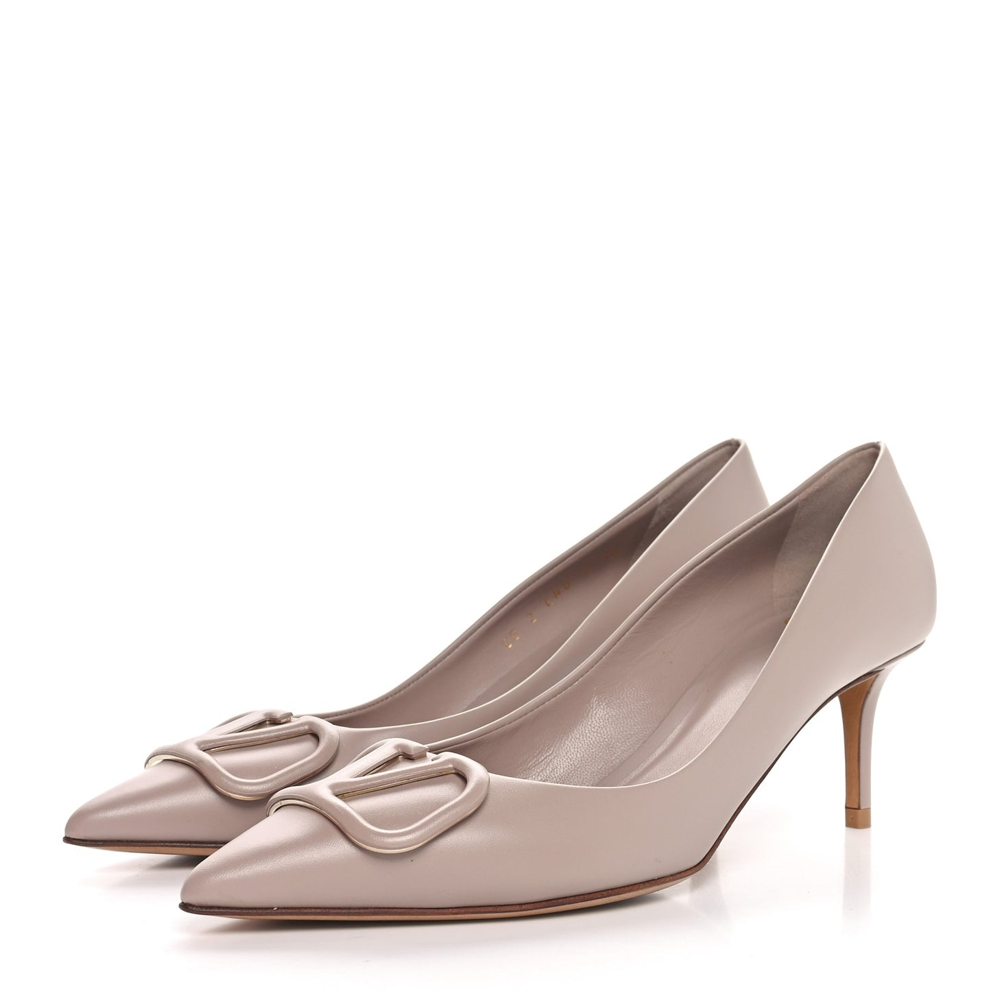 Calfskin Vlogo Signature 80mm Pumps 38 Poudre