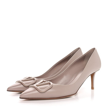 Valentino Garavani Calfskin Vlogo Signature 80mm Pumps 38 Poudre 4 of 9