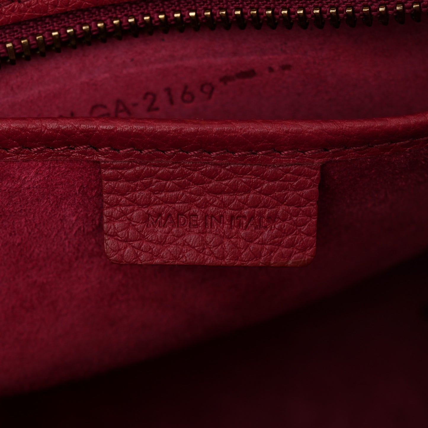 Drummed Calfskin Nano Luggage Rasberry