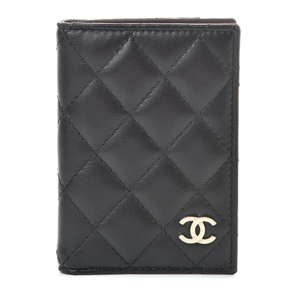 Chanel Lambskin Quilted Card Holder Wallet Black 1 of 8