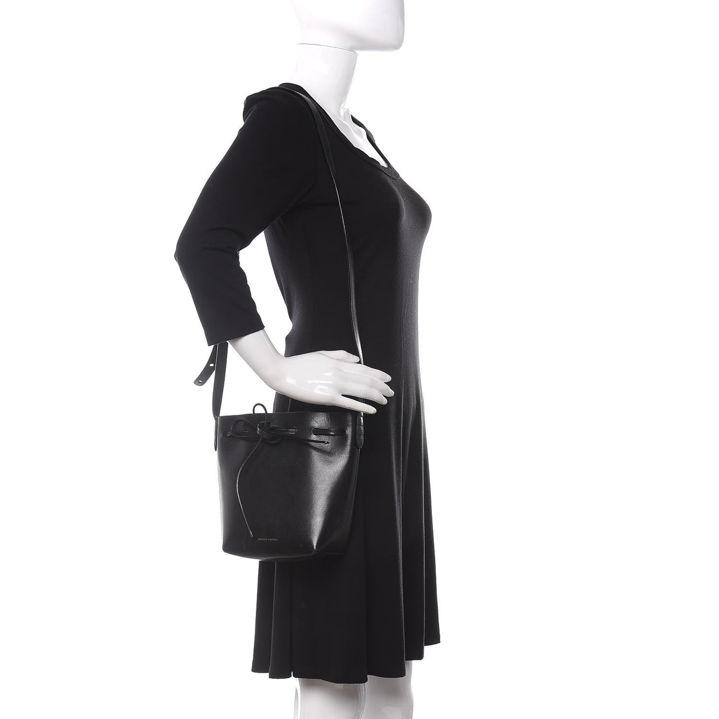 Calfskin Mini Mini Bucket Bag Black Flamma