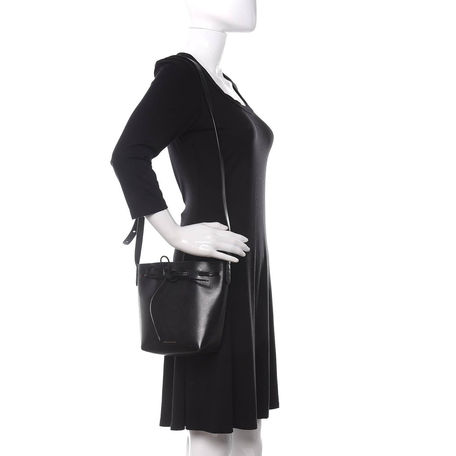 Mansur Gavriel Calfskin Mini Mini Bucket Bag Black Flamma 2 of 12