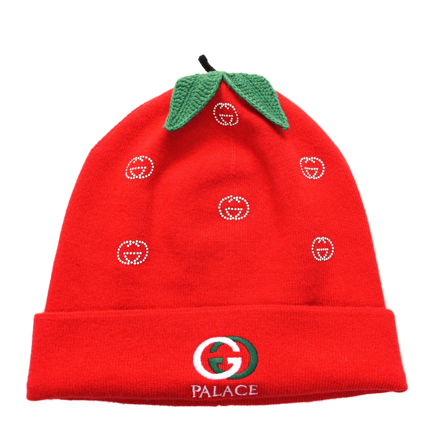 Gucci X PALACE Knit Interlocking G Strawbeanie Hat M Red 1 of 4