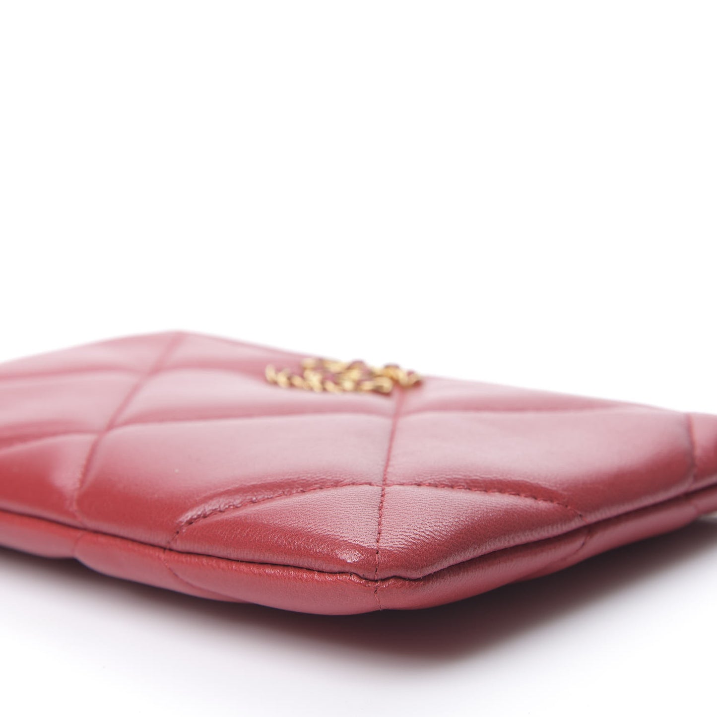 Goatskin Quilted 19 Cosmetic Case Red