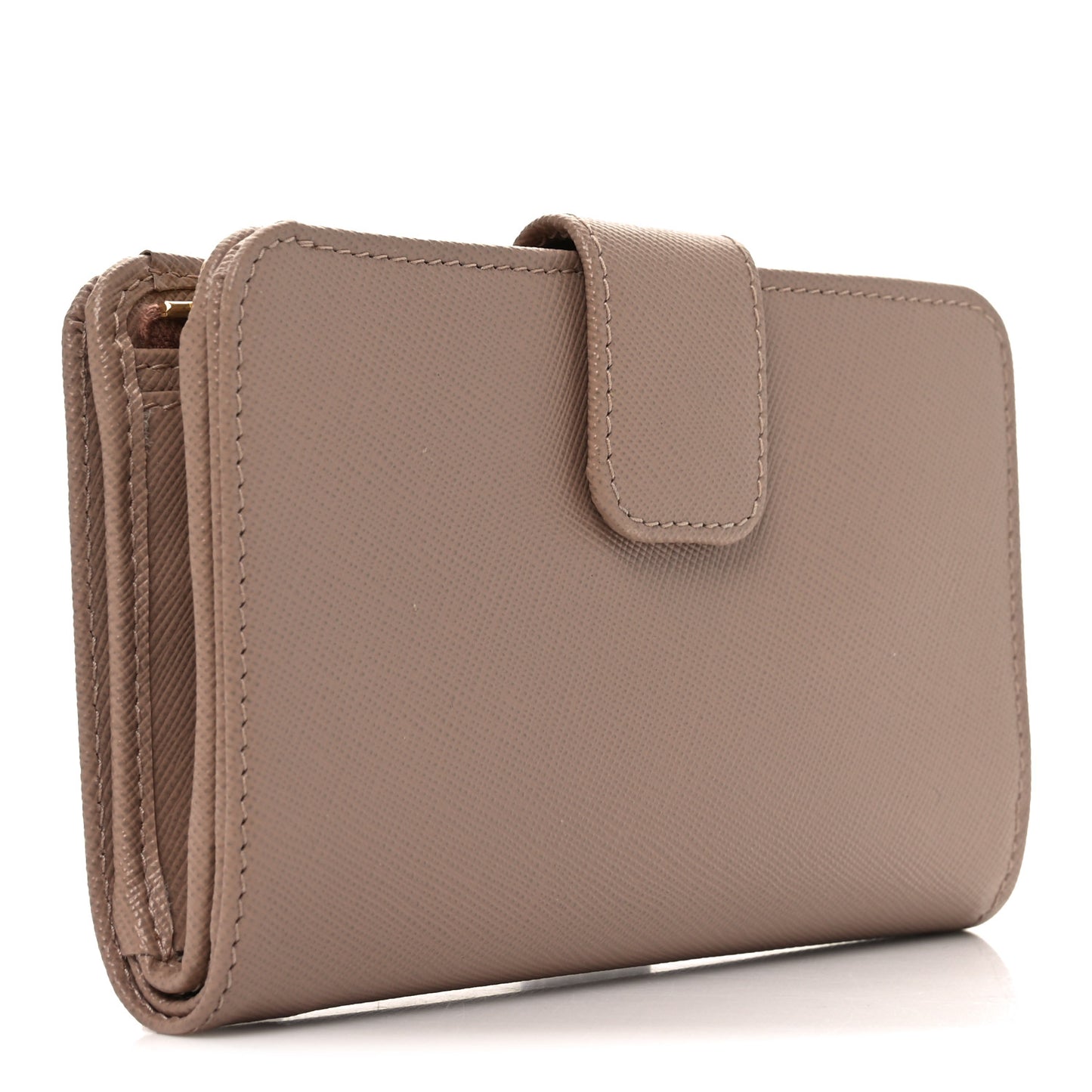 Saffiano Metal Compact Zip Around Wallet Cammeo